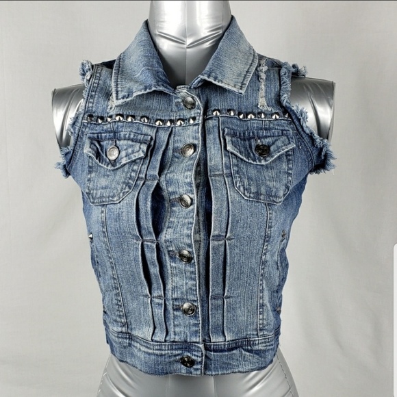 Chocolate Other - Chocolate Denim Cut Off Spiked Vest